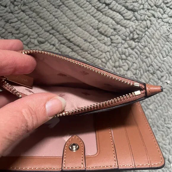 Kate Spade Leila Small Slim Bifold Wallet Warm Gingerbread Brown - Picture 5 of 7